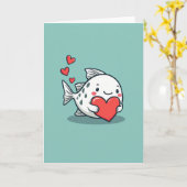 Heartfelt Fish Love Card Kaart (Gele Bloem)