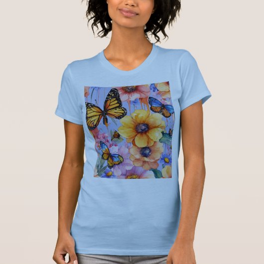 Heartfelt Flutter: Butterfly Silhouette T-Shirt De (Voorkant)