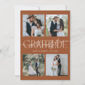 Heartfelt Gratitude Wedding Multi Photo Terracotta Bedankkaart (Voorkant)