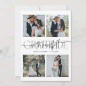 Heartfelt Gratitude Wedding Multi Photo White Bedankkaart (Voorkant)