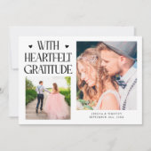 Heartfelt Gratitude White Wedding Multi Photo   Bedankkaart (Voorkant)