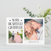 Heartfelt Gratitude White Wedding Multi Photo   Bedankkaart (Staand voorkant)