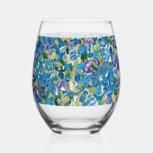 Heartfelt Hydrangea Floral Wijnglas Zonder Voet (Achterkant)