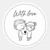 Heartfelt Love Round Sticker (Voorkant)