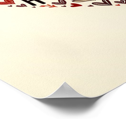 Heartfelt Love Word Cloud - Romantisch Poster (Hoek)