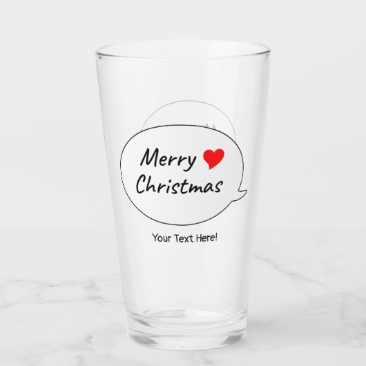 Heartfelt Merry Christmas Glas (Achterkant)
