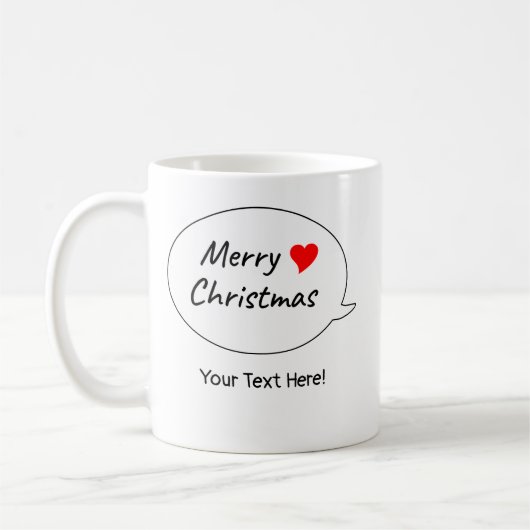 Heartfelt Merry Christmas Hearts Koffiemok (Links)