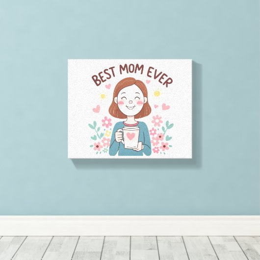 Heartfelt Mother's Day Design voor geschenken Canvas Afdruk (Insitu (Houten vloer))