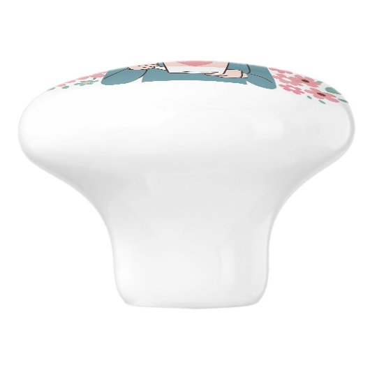 Heartfelt Mother's Day Design voor Pulls Keramische Knop (Zijkant)