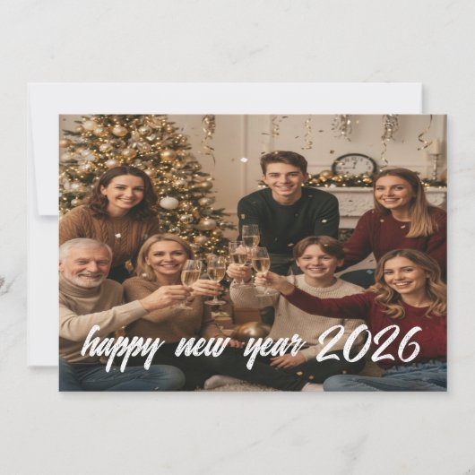 Heartfelt New Year Family Card Feestdagenkaart (Voorkant)