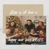 Heartfelt New Year Family Card Feestdagenkaart (Voorkant / Achterkant)