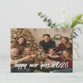 Heartfelt New Year Family Card Feestdagenkaart (Staand voorkant)