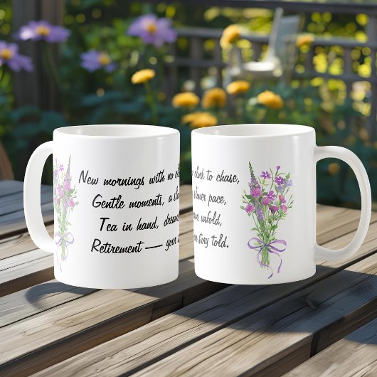 Heartfelt Quote for Retirement Elegant Wildflower  Koffiemok