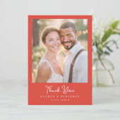 Heartfelt Red Modern Photo Bedankkaart (Staand voorkant)