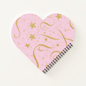 Heartfelt Stars – Pink & Gold Star Hartvormig Nee Notitieboek (Achterkant)