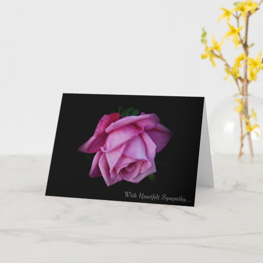 Heartfelt Sympathy Rose Card - Silver Grace Kaart (Gele Bloem)