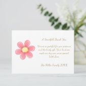 Heartfelt Thank You Card with Pink Daisy Bedankkaart (Staand voorkant)
