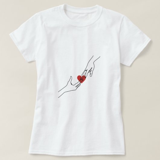 Heartfelt Touch - Minimalistisch liefdesembleem T-shirt (Design voorkant)