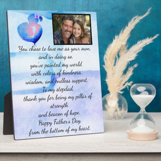 Heartfelt Vaderdag tafelblad plaque Fotoplaat (Zijkant)