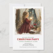 Heartfelt Victorian Little Girl Awaiting Santa  Kaart (Voorkant)