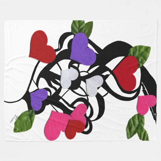 "Heartfelt" Vluchtdeken, groot Fleece Deken (Voorkant (Horizontaal))