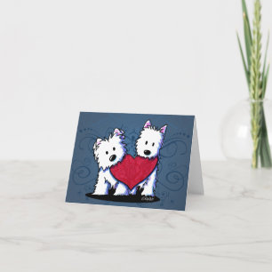 Heartfelt Westie Duo-Valentijn Feestdagen Kaart