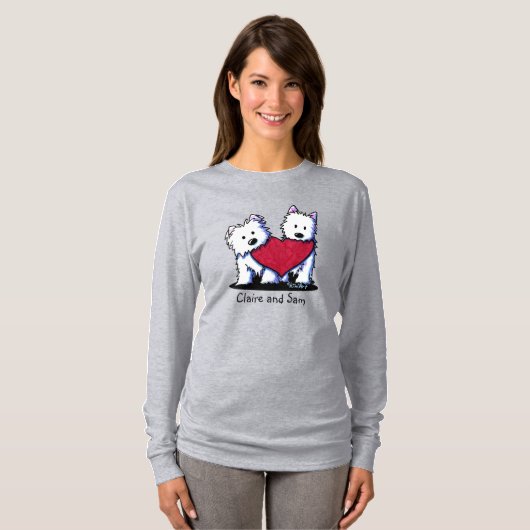 Heartfelt Westie Terrier T-shirt (Voorkant volledig)