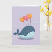 Heartfelt Whale Balloon Card Kaart (Gele Bloem)