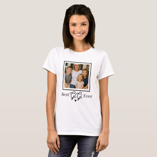 Heartful Best GiGi Ever Grandma Appreciation Photo T-shirt (Voorkant volledig)