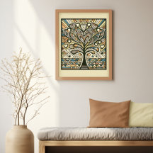 Heartful Roots: Boheemse boom van liefde Art Print
