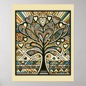 Heartful Roots: Boheemse boom van liefde Art Print (Voorkant)