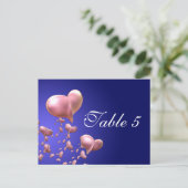 Heartful Table Number Card Briefkaart (Staand voorkant)