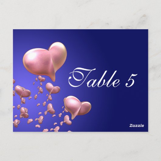 Heartful Table Number Card Briefkaart (Achterkant)
