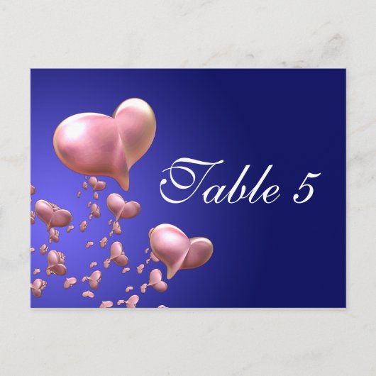 Heartful Table Number Card Briefkaart (Voorkant)
