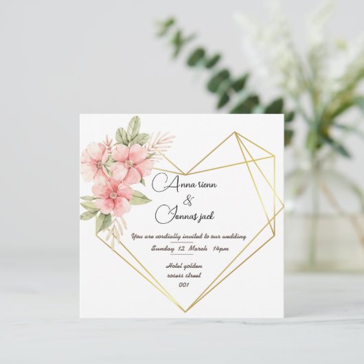 Hearth Kaart Weding-uitnodiging (Staand voorkant)