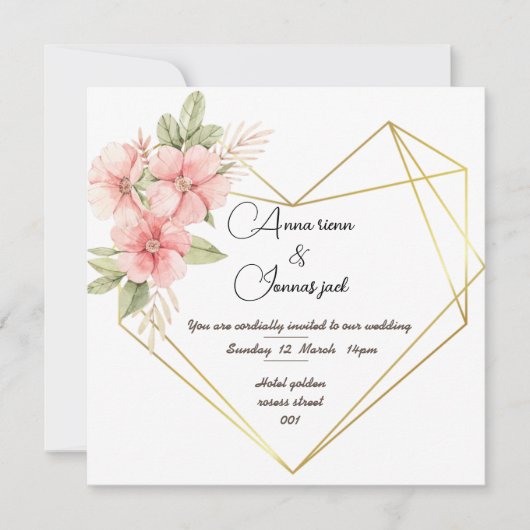 Hearth Kaart Weding-uitnodiging (Voorkant)