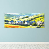 "Hearthdale" Breed landschap Yorkshire Dales Scène Canvas Afdruk (Insitu (Houten vloer))