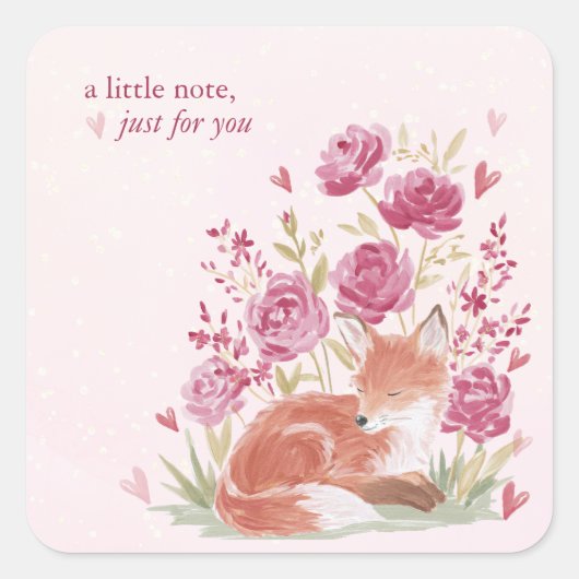 Hearthlight Notes A Little Love Romantic Winter Vierkante Sticker (Voorkant)