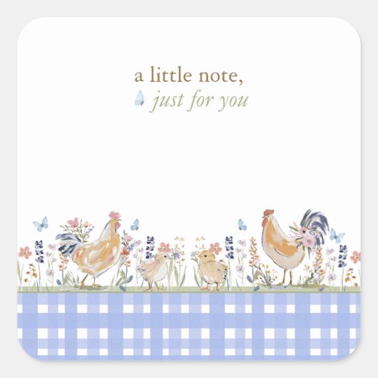 Hearthlight Notes Lente Zachte Gingham Weide Vierkante Sticker (Voorkant)