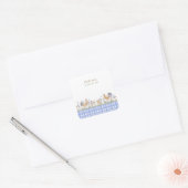 Hearthlight Notes Lente Zachte Gingham Weide Vierkante Sticker (Envelop)