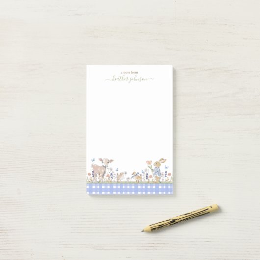 Hearthlight Notes Lente Zachte Weide Gingham (Op bureau)