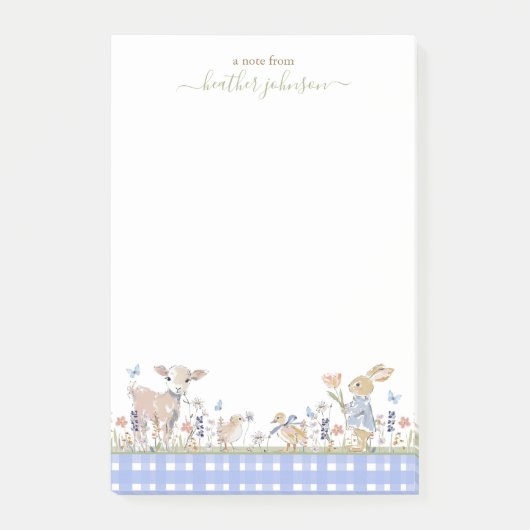 Hearthlight Notes Lente Zachte Weide Gingham (Voorkant)