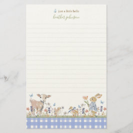 Hearthlight Notes Lente Zachte Weide Gingham Briefpapier
