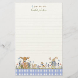 Hearthlight Notes Lente Zachte Weide Gingham Briefpapier