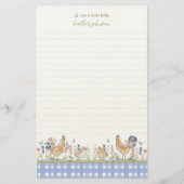 Hearthlight Notes Lente Zachte Weide Gingham Briefpapier (Voorkant)