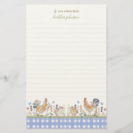 Hearthlight Notes Lente Zachte Weide Gingham Briefpapier