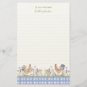 Hearthlight Notes Lente Zachte Weide Gingham Briefpapier