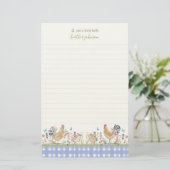 Hearthlight Notes Lente Zachte Weide Gingham Briefpapier (Staand voorkant)