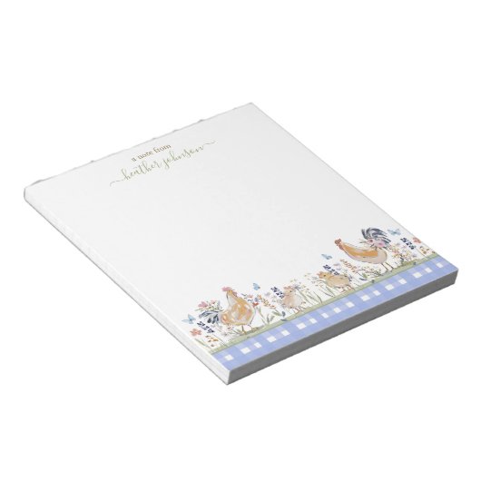 Hearthlight Notes Lente Zachte Weide Gingham Notitieblok (Schuin)