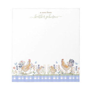 Hearthlight Notes Lente Zachte Weide Gingham Notitieblok